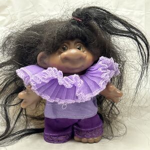 Thomas Dam Original DAM Troll Doll Black Hair Dark Complexion 1986 Rare Vtg.